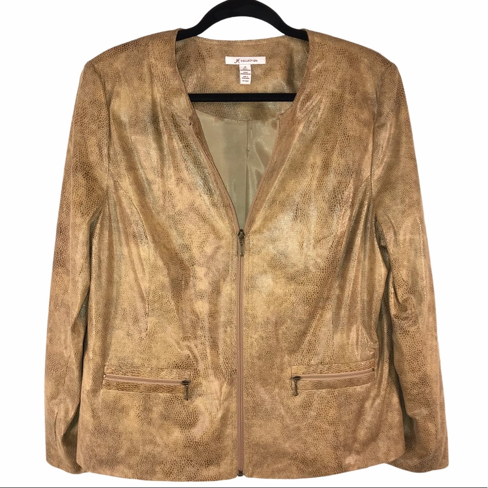 JM Collection Snake-print Jacket, Size 14